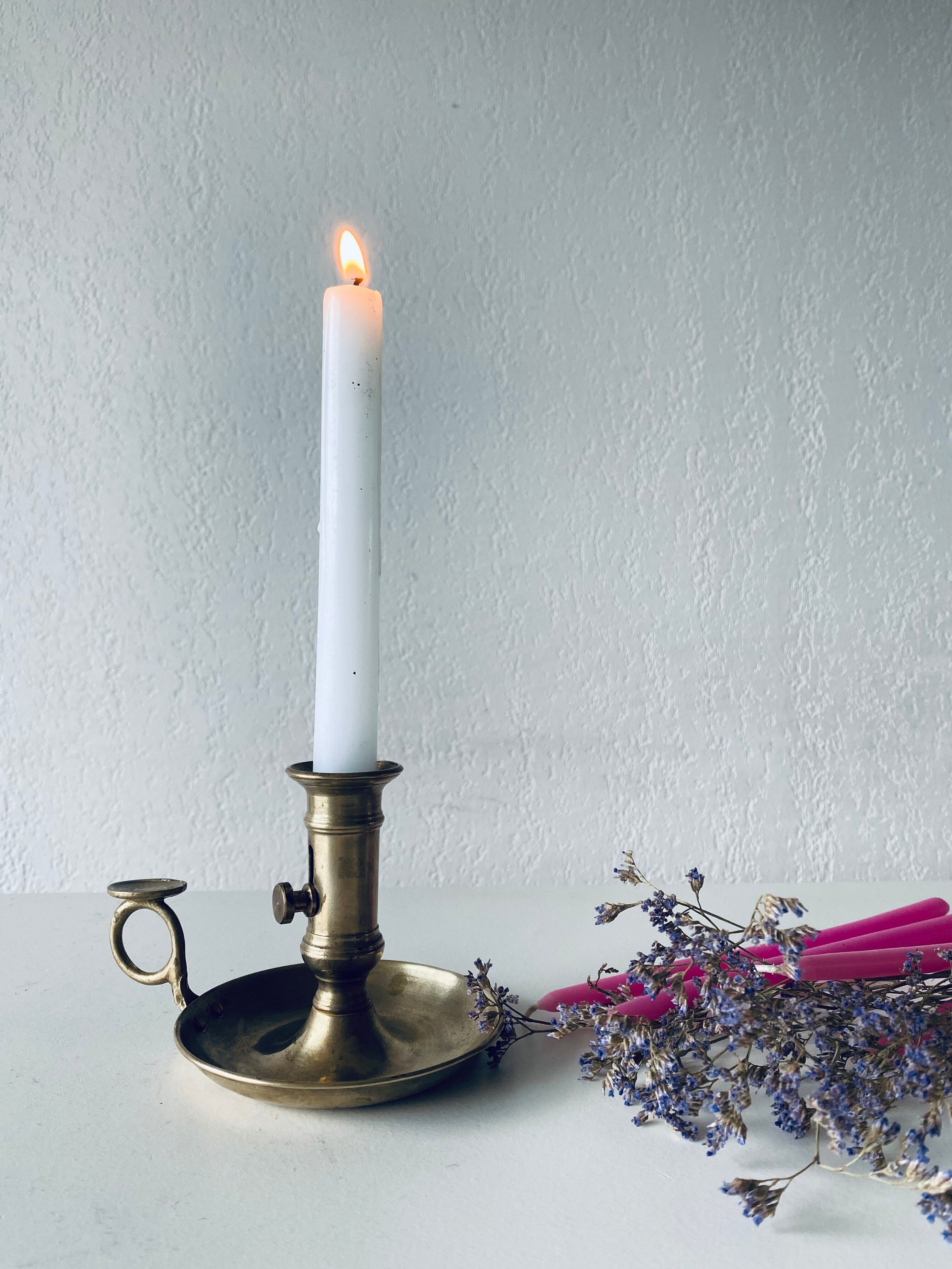 Antique brass candle holder