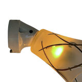 Pair of Art Deco opaline and porcelain wall lights