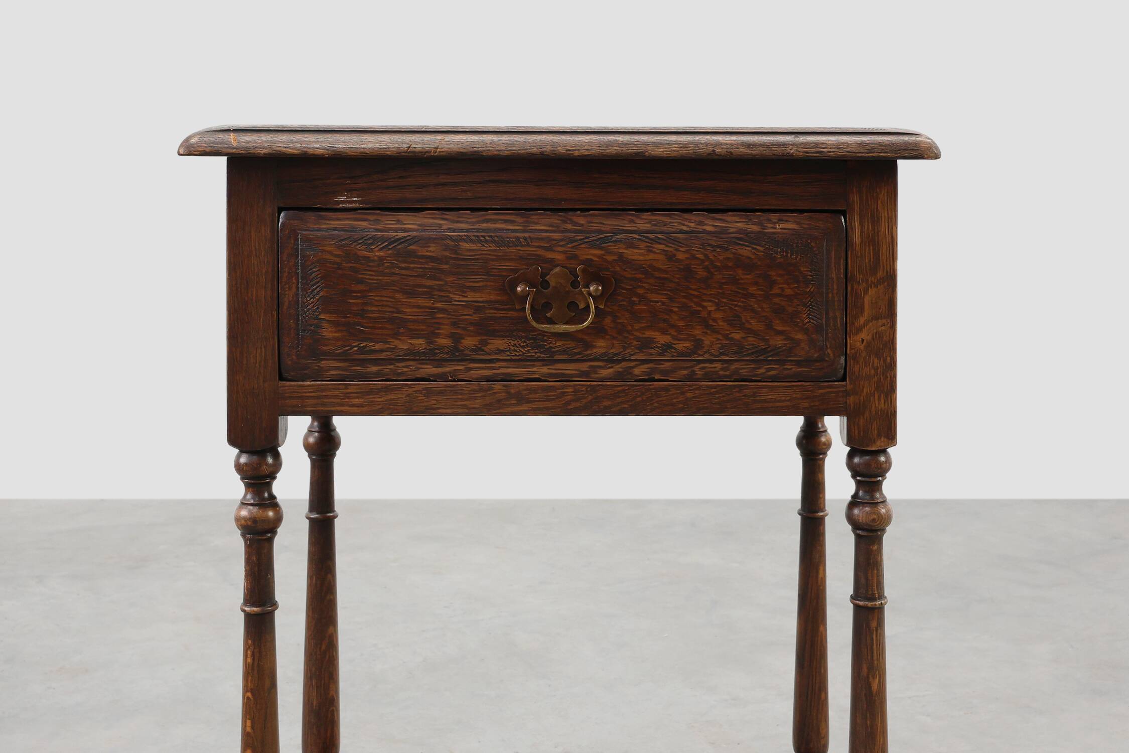 Small rustic cabinet with drawer or nightstand in oak, France 19th century