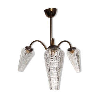 Tripod chandelier 50s tulip glasses