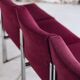 Lot de 4 chauffeuses de style moderniste bordeaux, 1970
