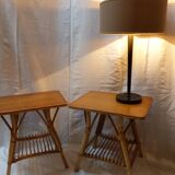 Pair of nightstands in rattan