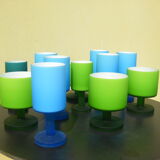 12 verres vintage multicolore
