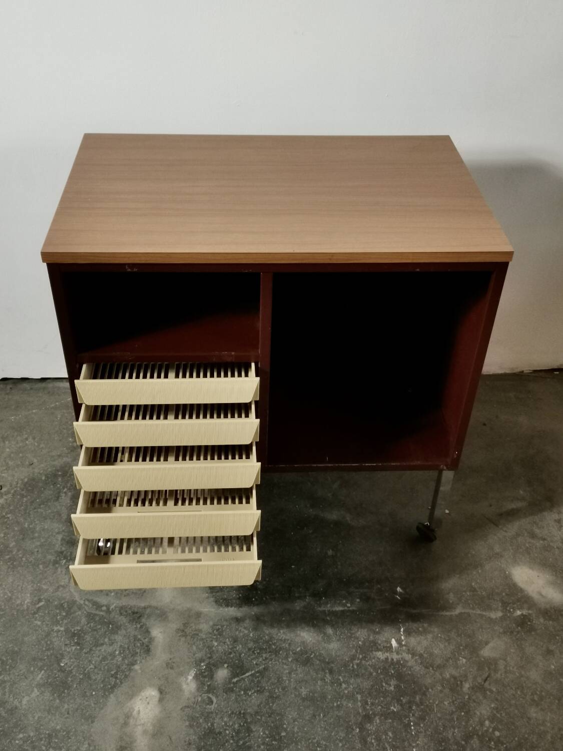 Vintage Italian Cabinet on Wheels, 1970s