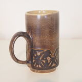 Set of 4 vintage mid century brutalist tea mugs by David Sharp