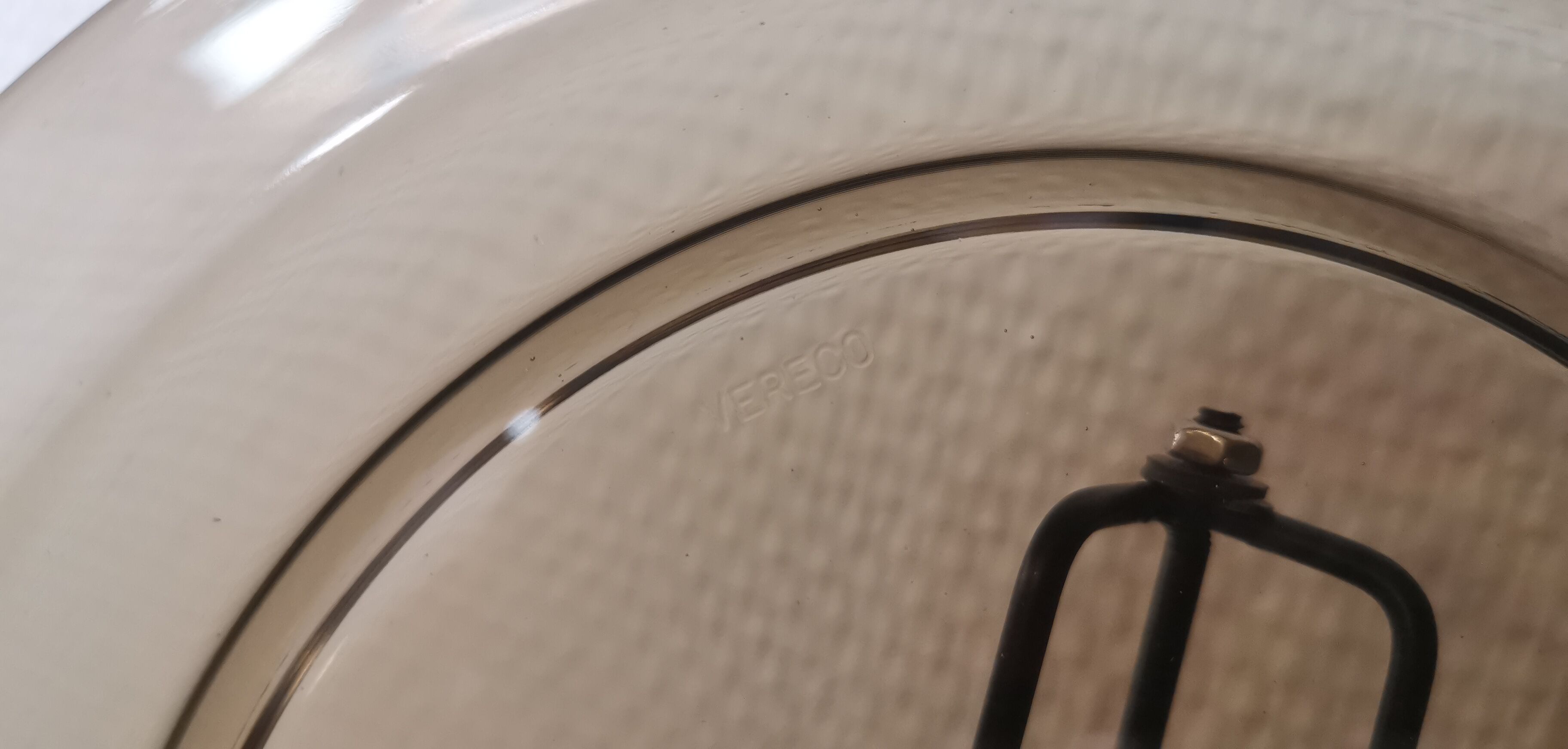 Set of 6 dessert plates vereco smoked brown 70's vintage