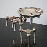 3 candlesticks and 1 modular bowl nagel 1970
