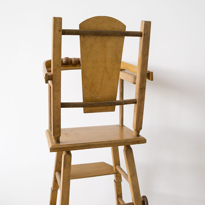 Vintage wooden doll high chair