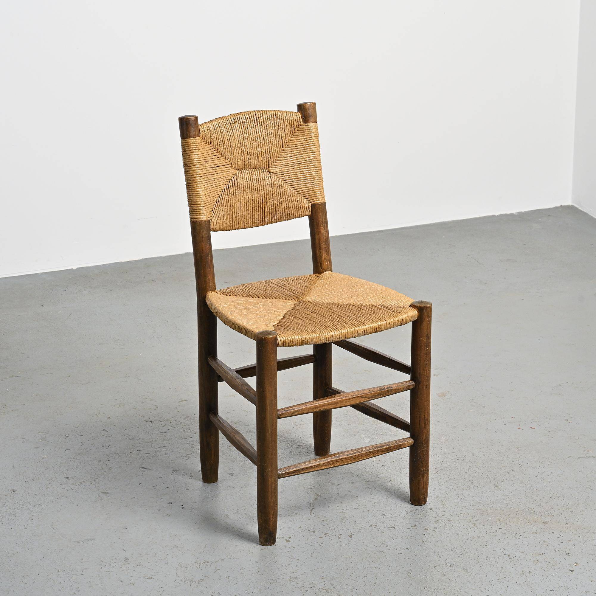 Ensemble chaise et tabouret Bauche, Charlotte Perriand pour Maison Sentou, circa 1950