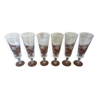 Set of 6 champagne flutes