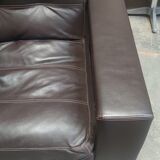 Dark brown leather armchair from steiner by designer pascal daveluy model ranelagh