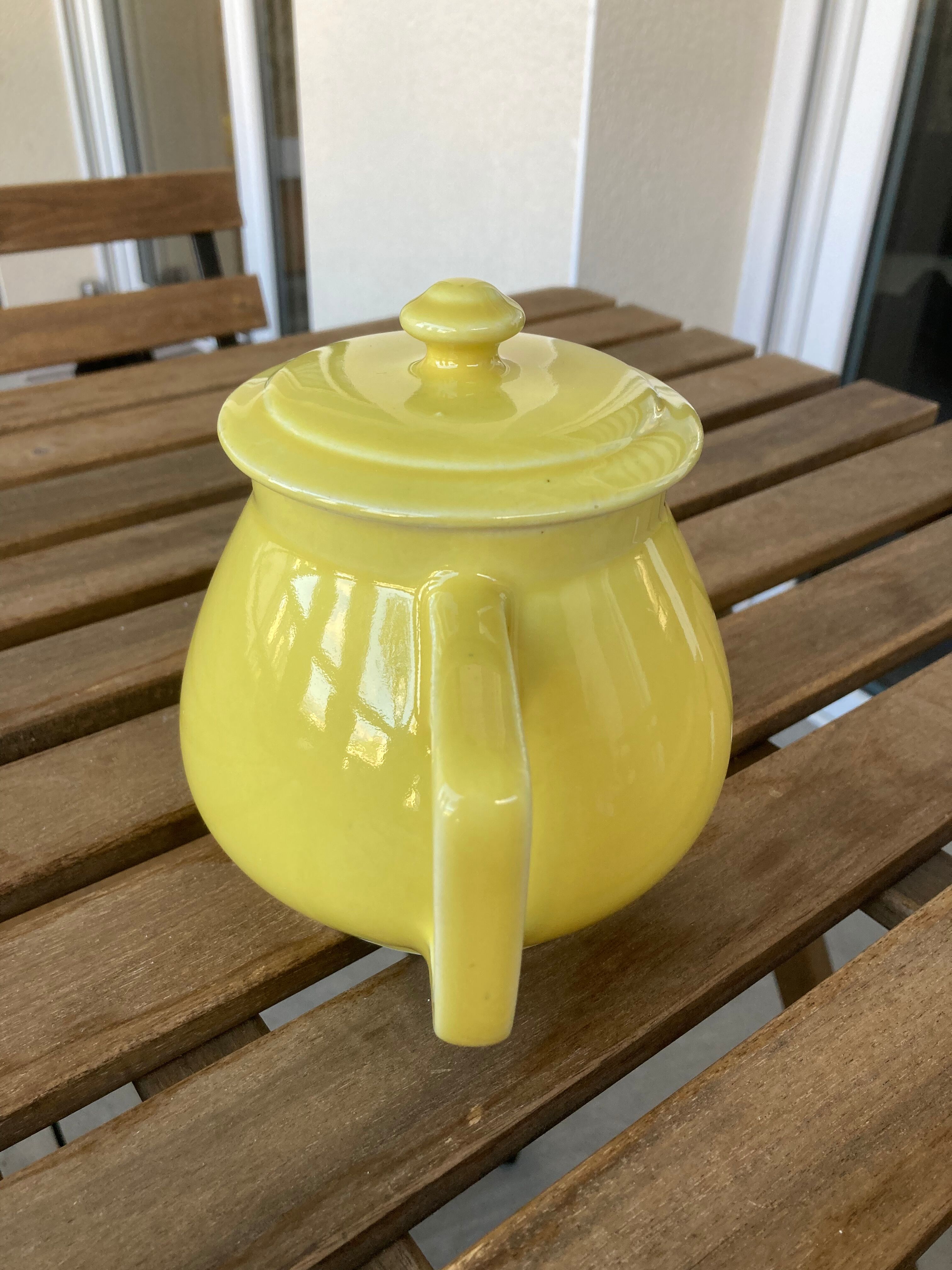 Yellow vintage teapot