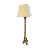 Twisted floor lamp in gilded wood