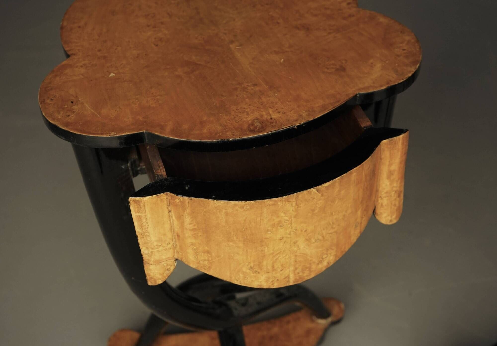 Decorative Italian Burl Maple and Birch wood Side Tables. 1950s