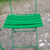 Set of 4 folding garden chairs 1900 in iron and wood