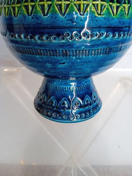 Vase aldo londi bitossi rimini blue ep 1960/70 italy