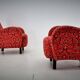 Set of two rare art deco armchairs h-283 by jindřich halabala, 1949s