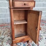 Blond solid cherry and veneer bedside table, Louis Philippe, period X.
