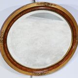 Miroir ovale en bois doré – début XXe