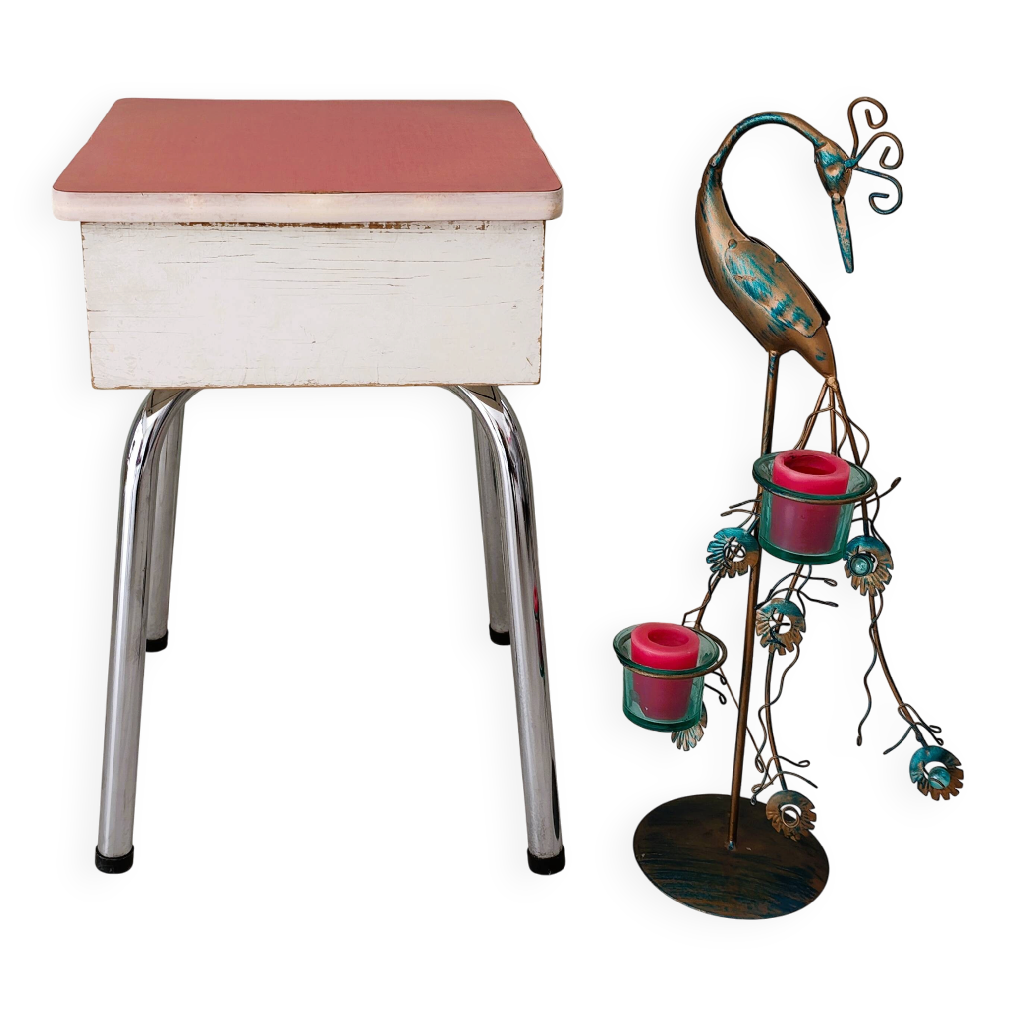 Vintage storage stool