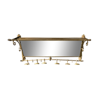 Porte manteau laiton et miroir 1920/30