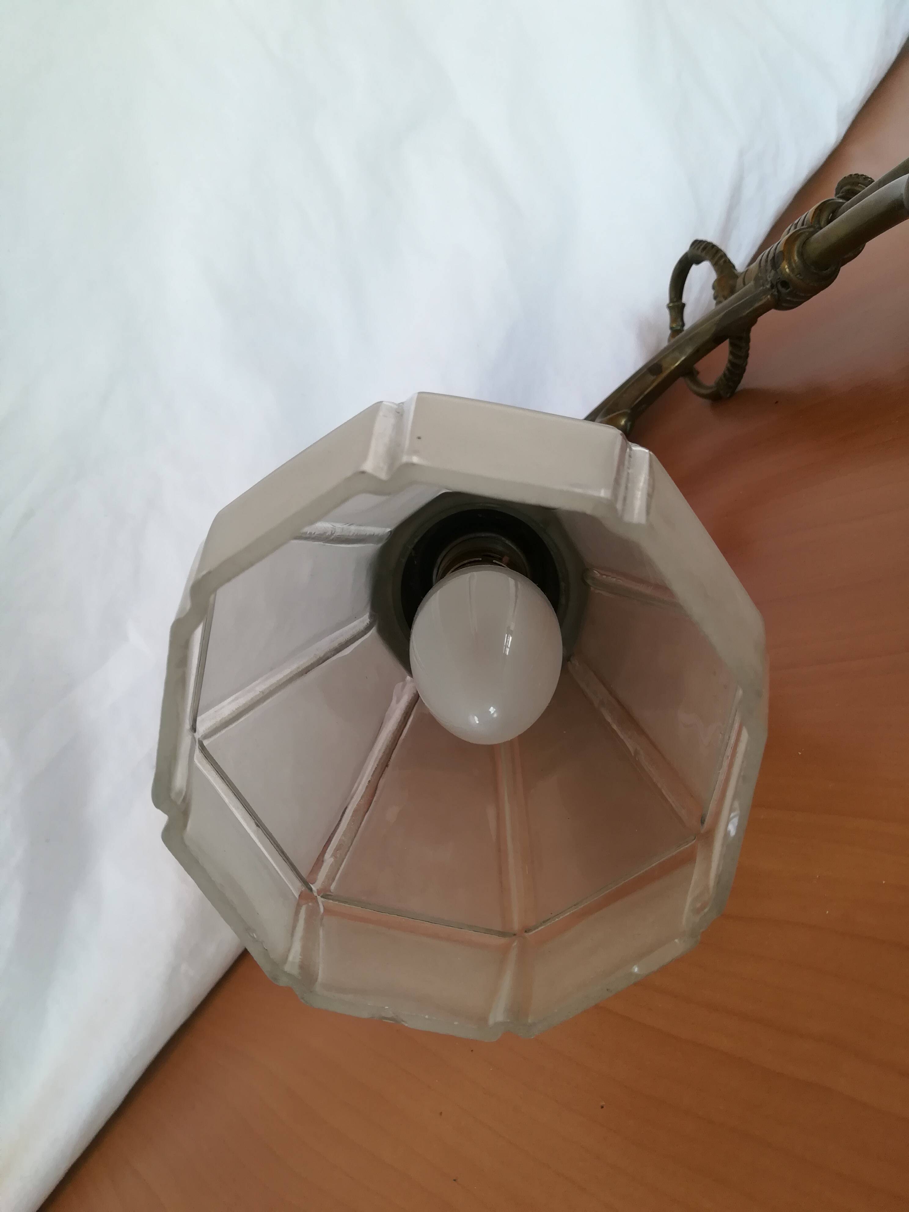 Art deco brass swan neck lamp