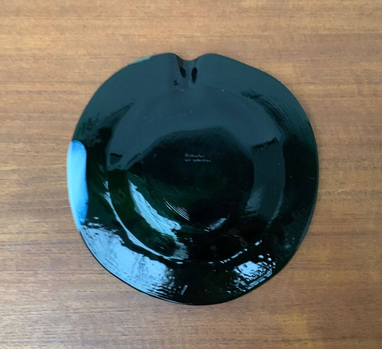 Artistic vintage German glass bowl plate by Hans Jürgen Richartz for Mathildenhütte, Solingen.