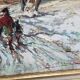 Oil on panel signed B. Franco depicting a lively winter landscape.