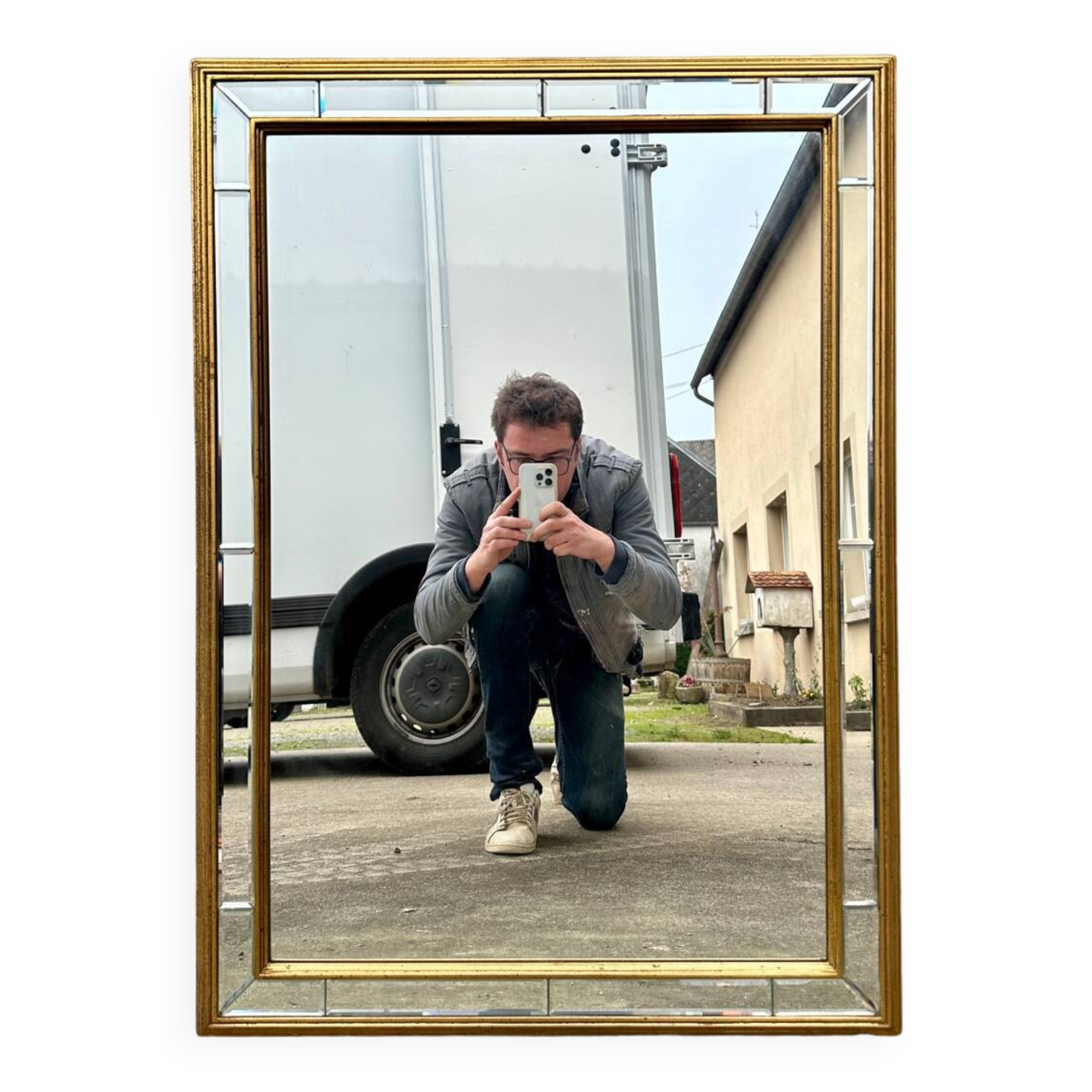 Vintage mid-century Hollywood Regency style mirror