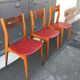 Set de 3 chaises scandinave 1960 pieds compas