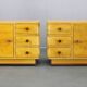 Pair of 1940s Czechoslovak Art Deco nightstands with painted maple imitation finish