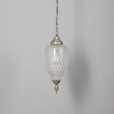 1960s vintage pendant lamp in decorated glass Italian design