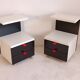 Tables de chevet postmodernes ikea noir et blanc 1980’s en tbeg