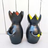 Pair of ceramic anthropomorphic vases