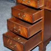 Vintage Green Hunter Leather Pedestal Desk by Bevan Funnell