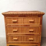 Rattan and wicker chest of drawers