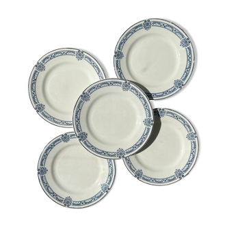 5 Petites Assiettes Terre de fer bleue Salins modèle Arbois Ennege