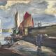 Seascape "Return from fishing" Morbihan - M Robert - oil on panel