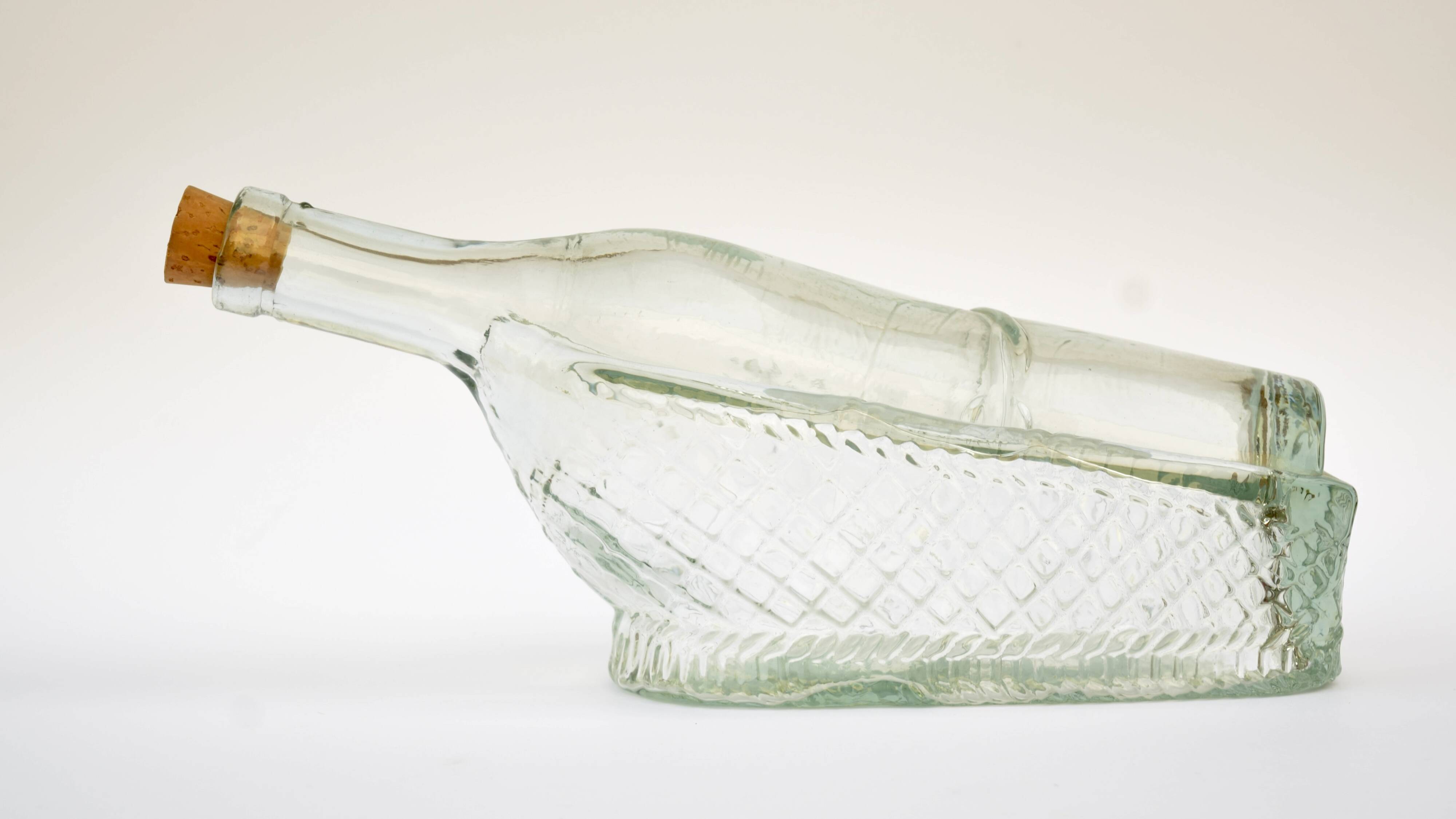 Old molded glass wine decanter