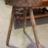 Tabouret fermier type tabouret de traite tripode ancien
