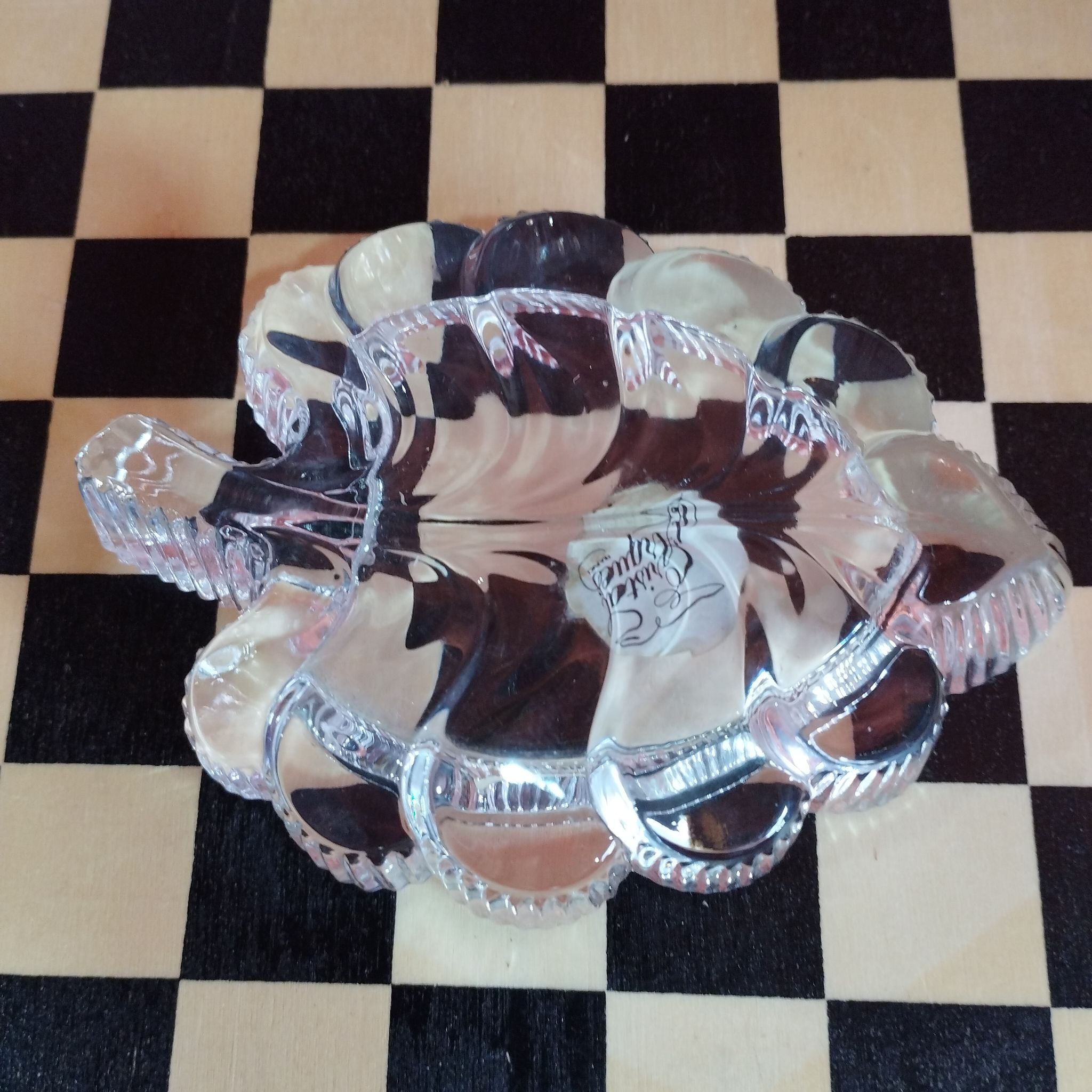 Vide poche en cristal d'Arques - feuille