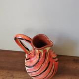 Vintage handmade ceramic carafe pitcher