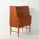 Scandinavian teak secrétaire with hidden mirror, 1960s