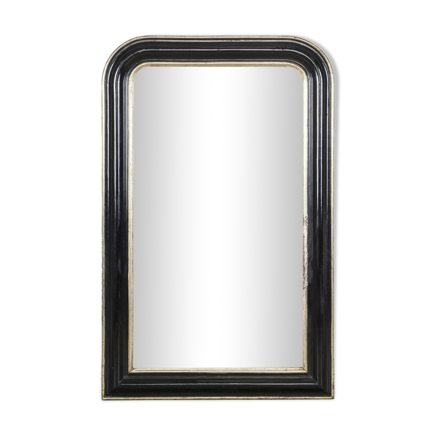 19th C Black and Gold Napoleon III Mirror