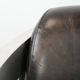 Set of two cowhide leather Aviator design armchairs with aluminium