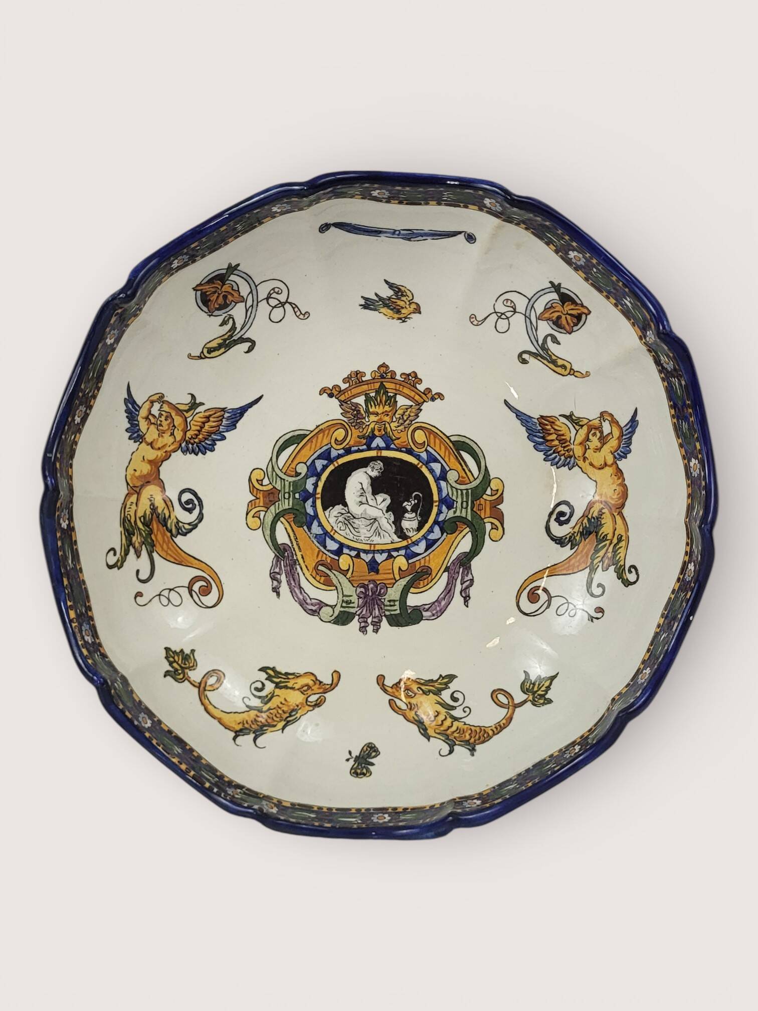 Melon dish in Gien earthenware, 19th century