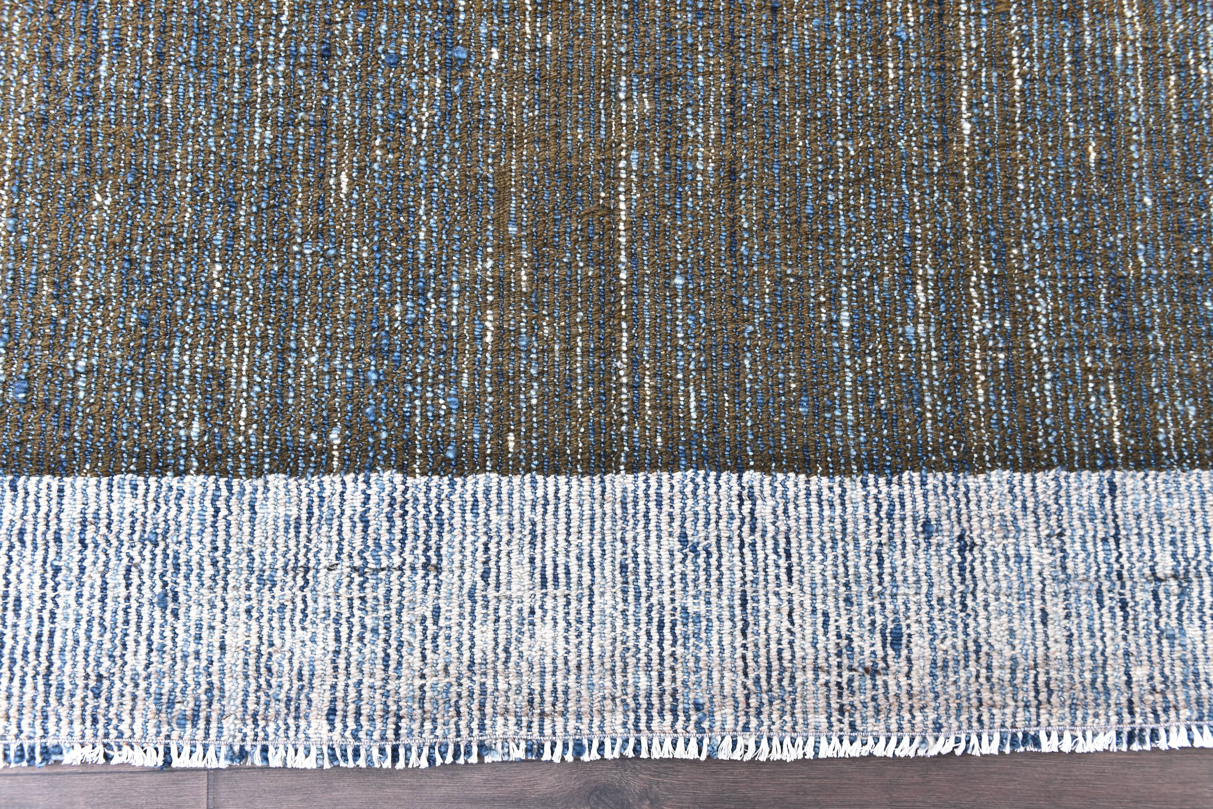 Tapis kilim en laine Kilim Tapi 290x190 cm - Vert Armée, Bleu