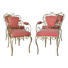 Attribué à René DROUET (1899 - 1993) 4 chaises en fer forgé doré