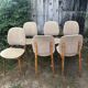 Wooden and velvet chairs 60s
