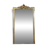 Louis XVI style gilded wood pediment mirror